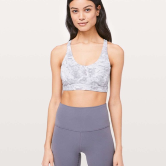 Lululemon Flow Freely Bra in Washed Marble Alpine White Silverscreen - Picture 2 of 6
